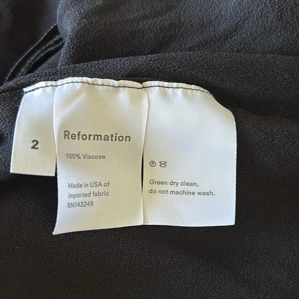 Reformation Black Chiffon Crepe Ruffle Mini Dress Size XXS - Picture 7 of 11